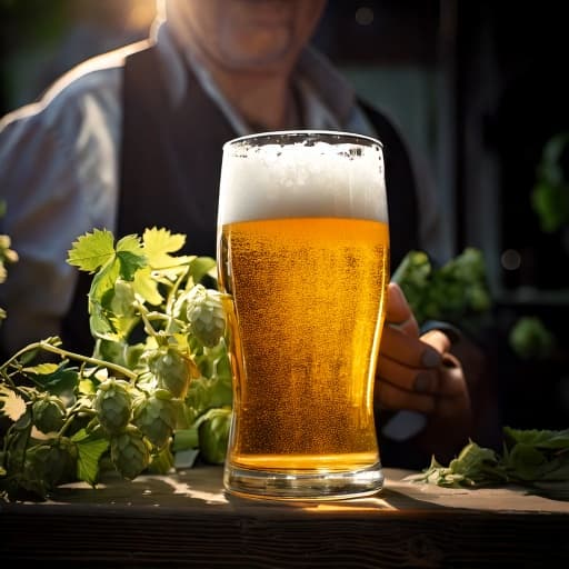 Brewing scene with beer and wheat at Dorpsedeugniet brewery